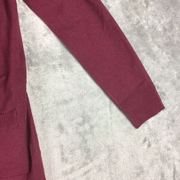 Sweet Romeo Women’s XS Open Front Long Cardigan Maroon Pocketed Lightweight NWOT - Picture 7 of 10